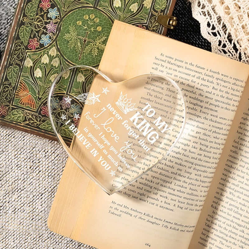 Milcier Gifts for Boyfriend  I Love You Gifts for Him  Men's Anniversary Heart Shaped Acrylic Block - Birthday Gifts for Him Boyfriend Husband  Valentines Day Gifts - Image 4